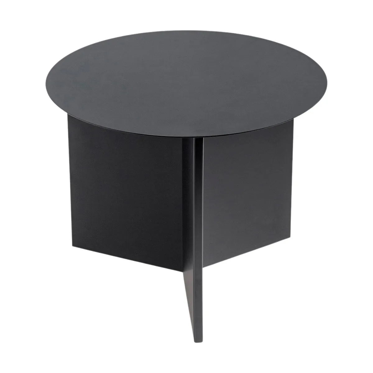 Table basse ronde en acier noireSlit